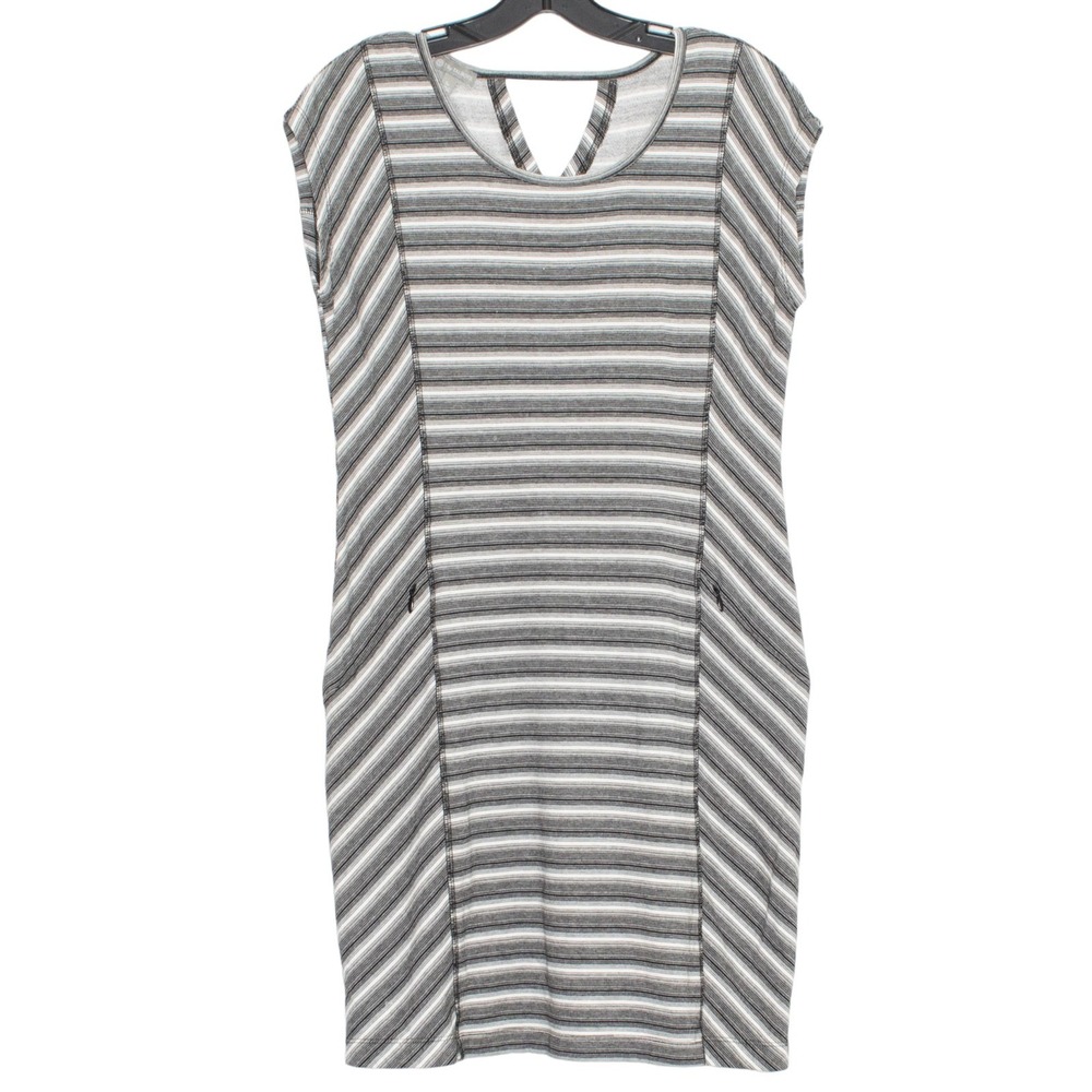 T by Talbots Womens Dress‎ Stripe Cap Sleeve Pockets Black White Small Petite